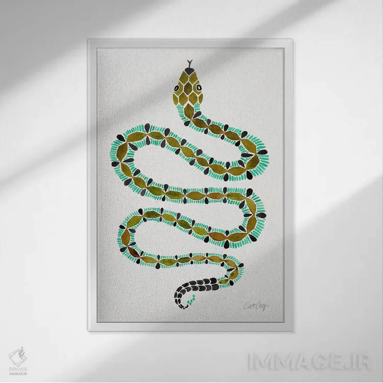 تابلو مار تنها اثر کت کوکیلت - نمای قابدار سفید