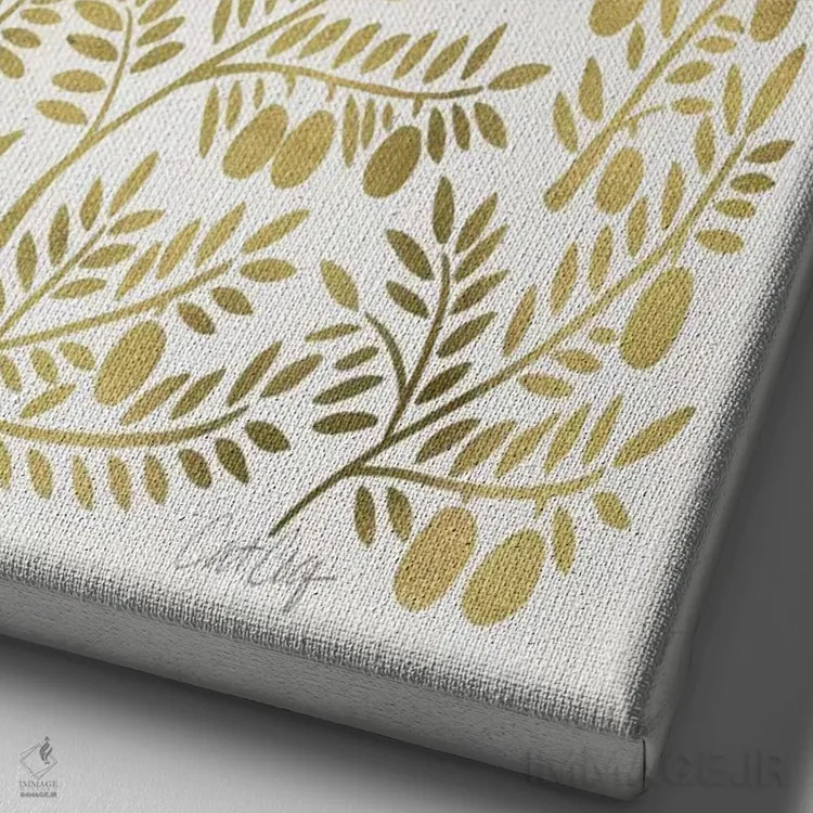 تابلو شاخههای زیتون ۱ اثر کت کوکیلت - نمای نزدیک بافت بوم