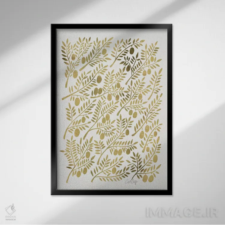 تابلو شاخههای زیتون ۱ اثر کت کوکیلت - نمای قابدار مشکی