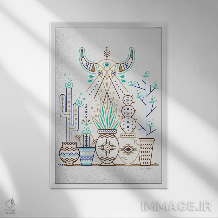 تابلو باغ سانتا فه I اثر کت کوکیلت - نمای قابدار سفید