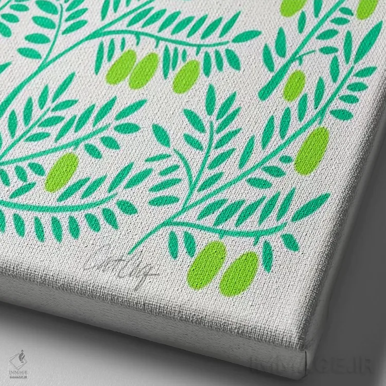 تابلو شاخههای زیتون ۲ اثر کت کوکیلت - نمای نزدیک بافت بوم