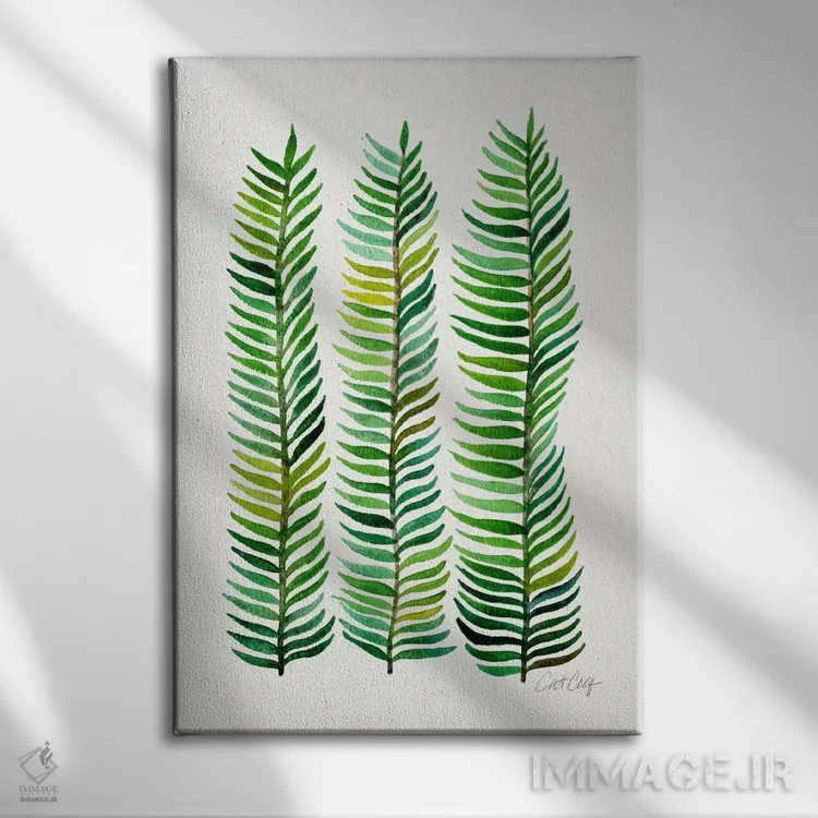 تابلو سهتایی ساقه II اثر کت کوکیلت - نمای روبهرو روی دیوار