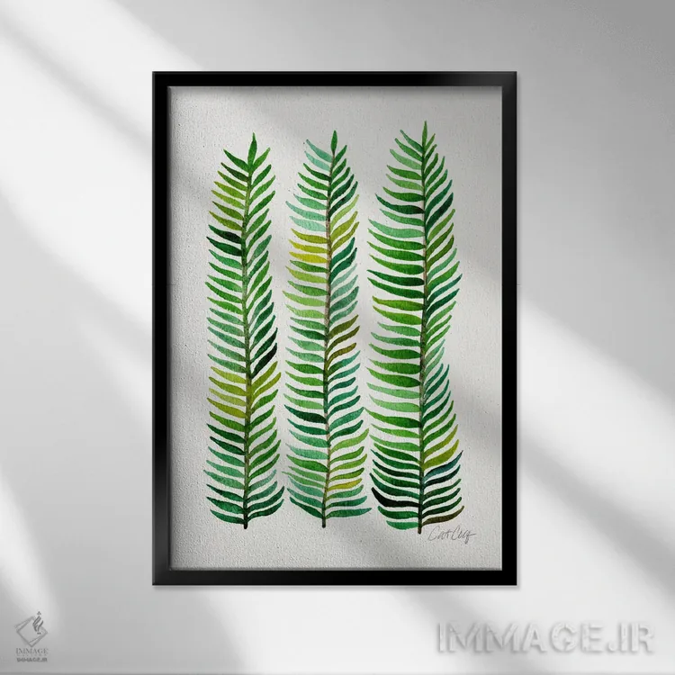 تابلو سهتایی ساقه II اثر کت کوکیلت - نمای قابدار مشکی