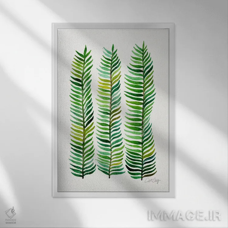 تابلو سهتایی ساقه II اثر کت کوکیلت - نمای قابدار سفید