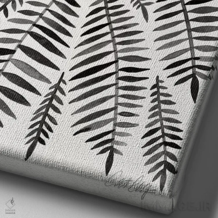 تابلو Black Leaves,پلنگ با برگهای سیاه اثر کت کوکیلت - نمای نزدیک بافت بوم