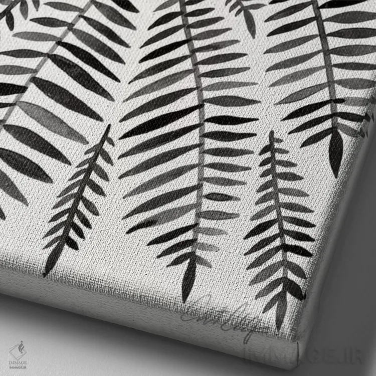 تابلو Black Leaves,پلنگ با برگهای سیاه اثر کت کوکیلت - نمای نزدیک بافت بوم