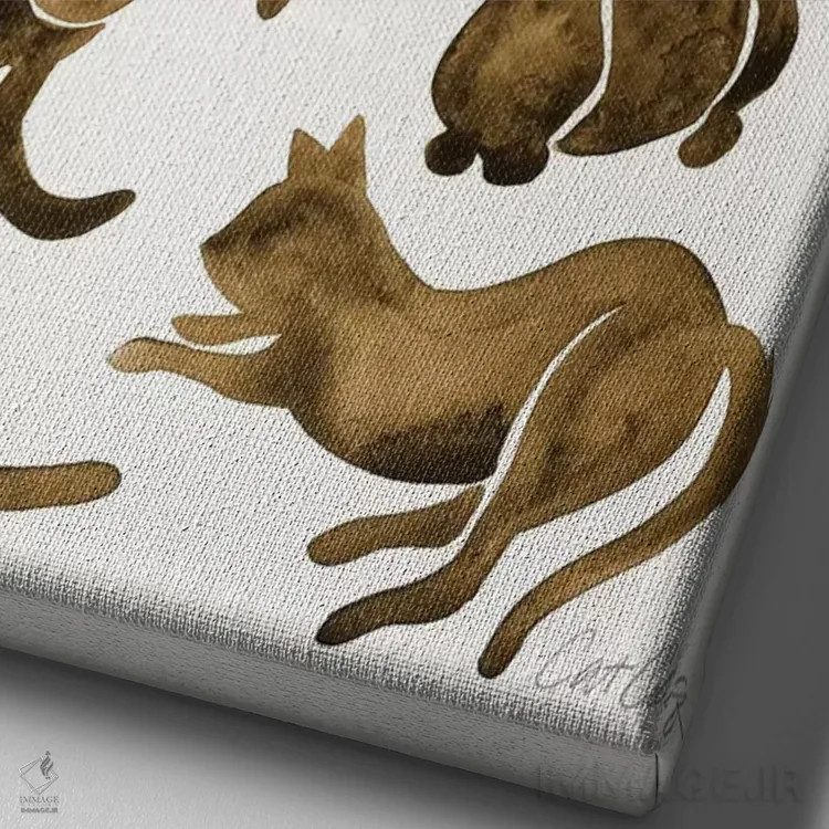 تابلو Sepia,حالتهای گربه، قهوهای سیر (سپیا) اثر کت کوکیلت - نمای نزدیک بافت بوم