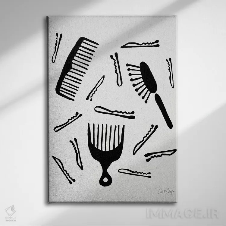 تابلو Black,روز خوب برای مو، مشکی اثر کت کوکیلت - نمای روبهرو روی دیوار