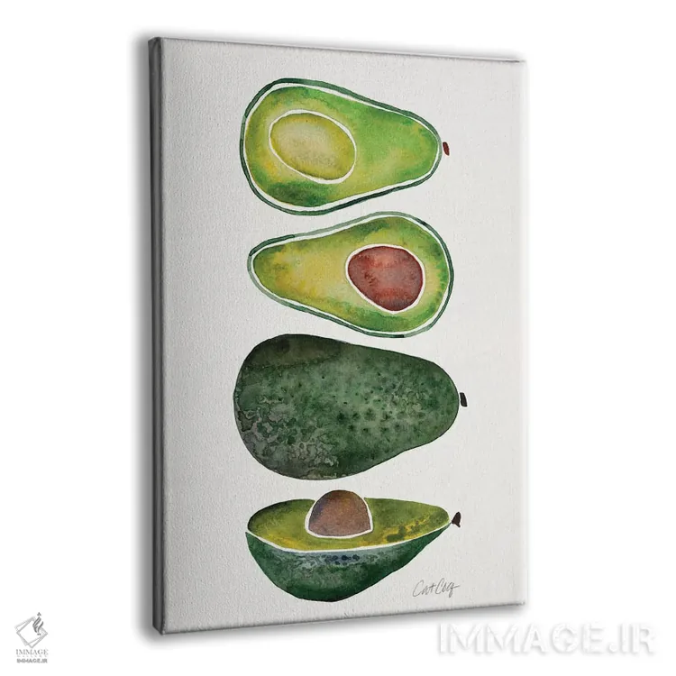 تابلو آووکادوها (میوهٔ گرمسیری) اثر کت کوکیلت - نمای پرسپکتیو محصول