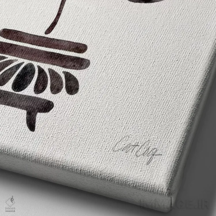 تابلو بونسای سیاه اثر کت کوکیلت - نمای نزدیک بافت بوم