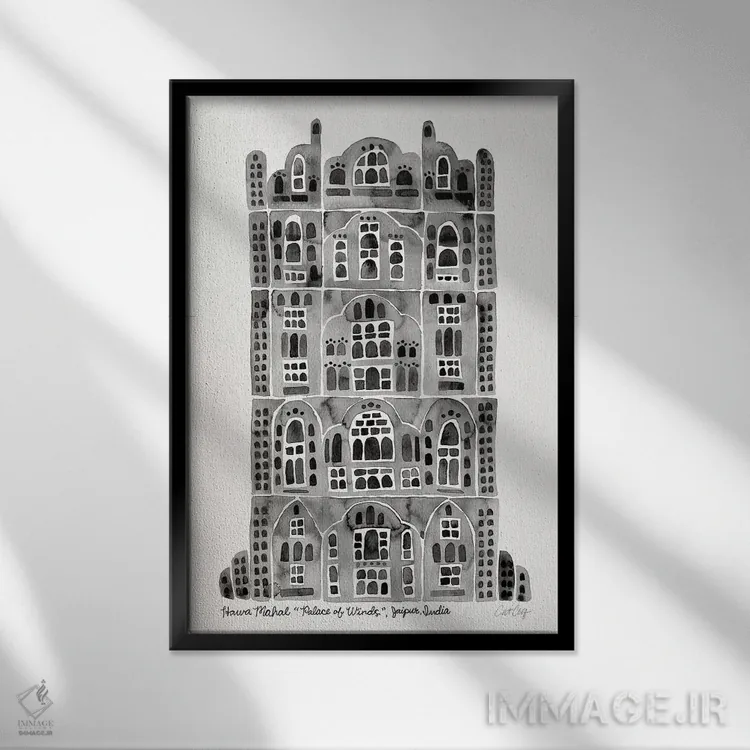 تابلو هاوا محل سیاه (قصر هندی) اثر کت کوکیلت - نمای قابدار مشکی