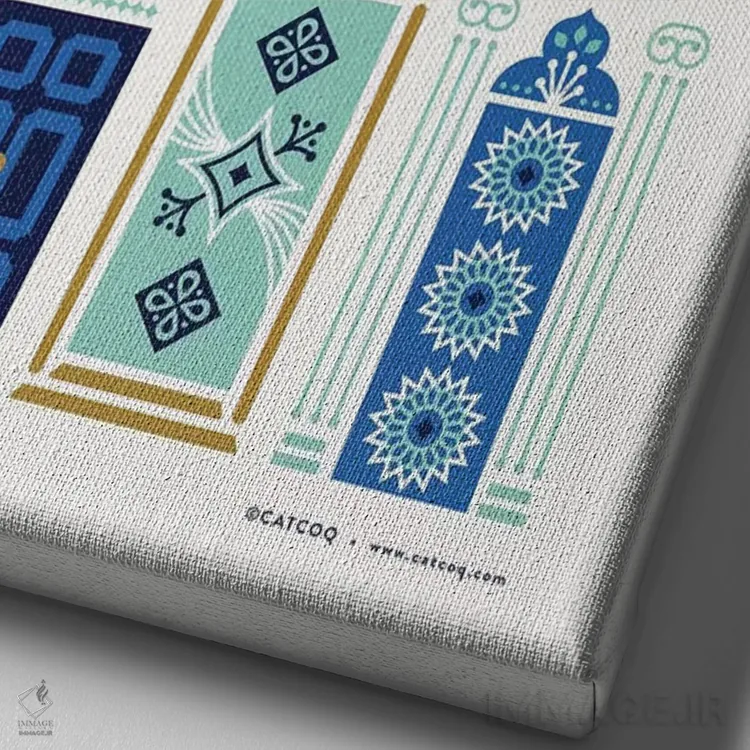 تابلو دربهای آبی برنزه اثر کت کوکیلت - نمای نزدیک بافت بوم