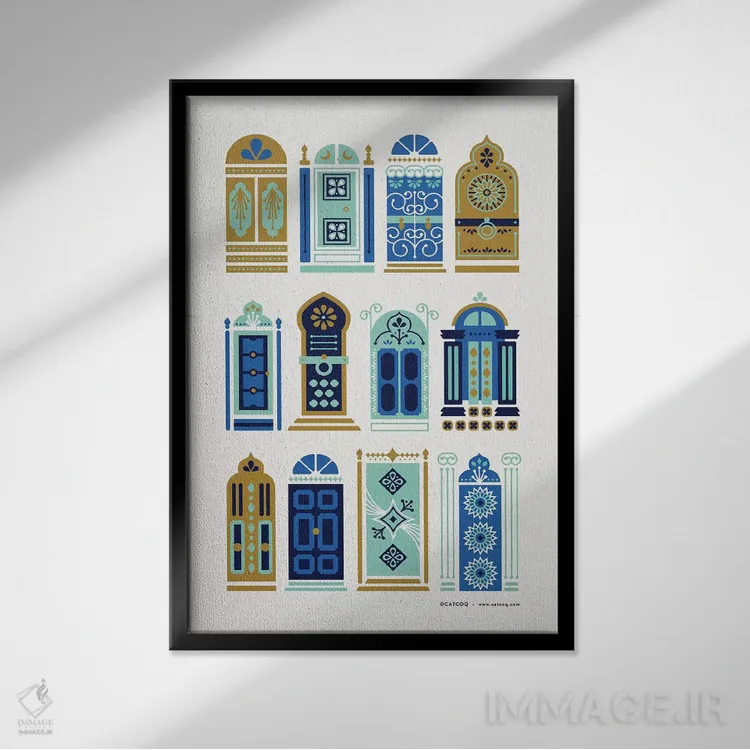 تابلو دربهای آبی برنزه اثر کت کوکیلت - نمای قابدار مشکی