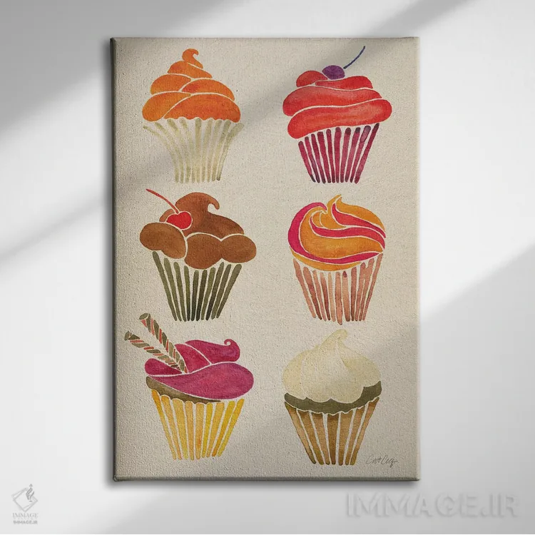 تابلو کاپکیکها اثر کت کوکیلت - نمای روبهرو روی دیوار