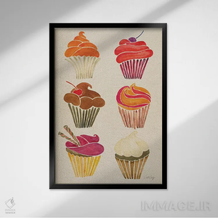 تابلو کاپکیکها اثر کت کوکیلت - نمای قابدار مشکی