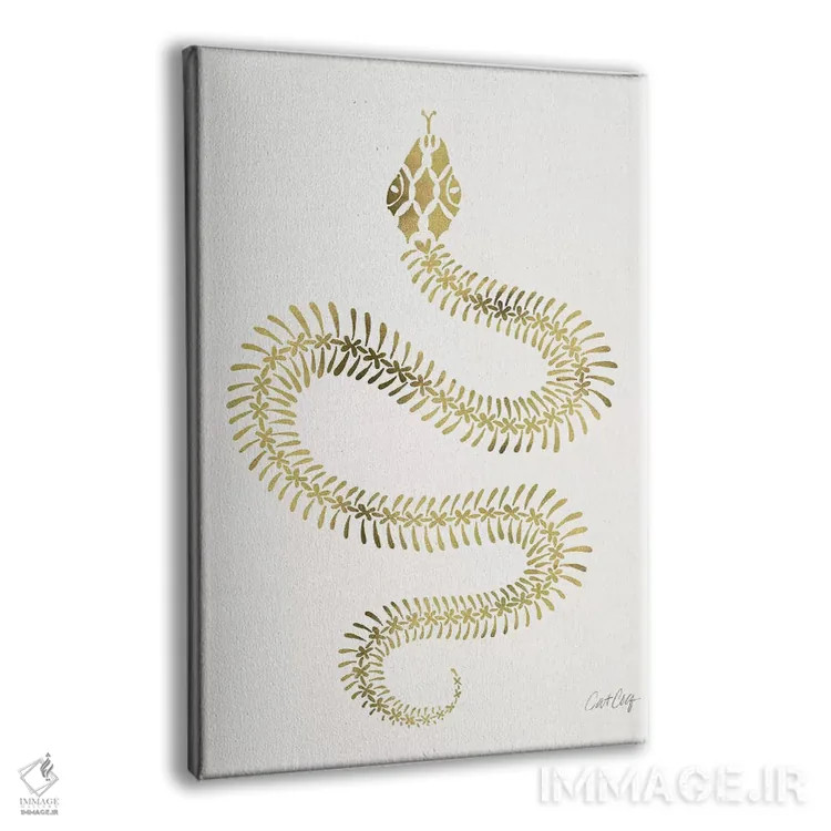 تابلو اسکلت مار طلایی اثر کت کوکیلت - نمای پرسپکتیو محصول