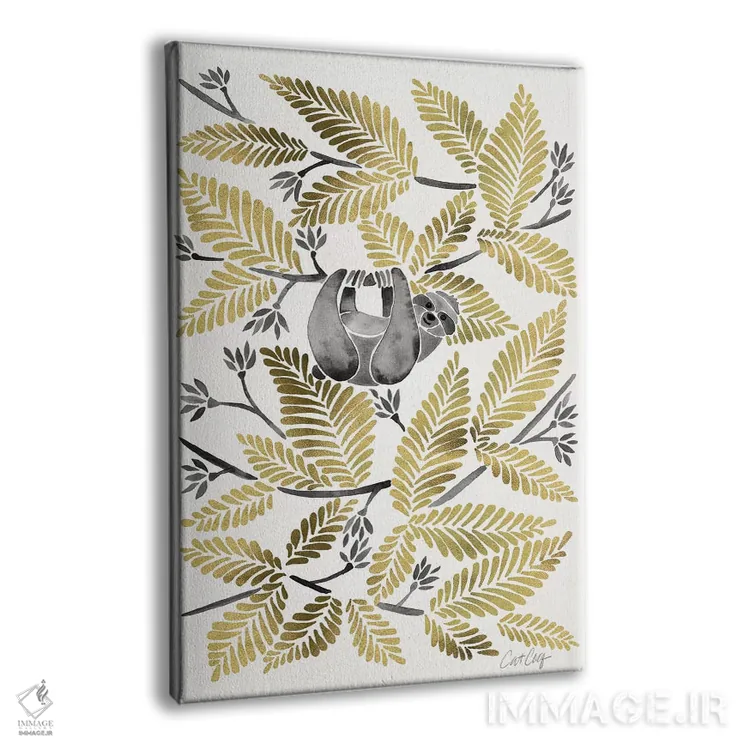 تابلو تنبل طلایی (حیوان تنبل) اثر کت کوکیلت - نمای پرسپکتیو محصول