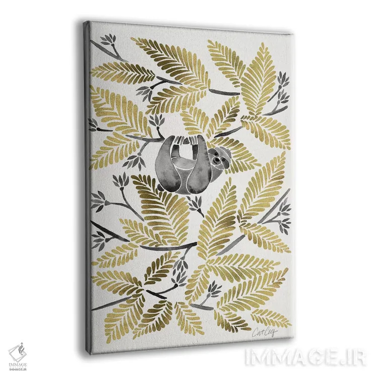 تابلو تنبل طلایی (حیوان تنبل) اثر کت کوکیلت - نمای پرسپکتیو محصول