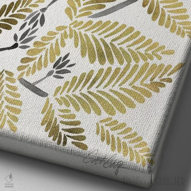 تابلو تنبل طلایی (حیوان تنبل) اثر کت کوکیلت - نمای نزدیک بافت بوم