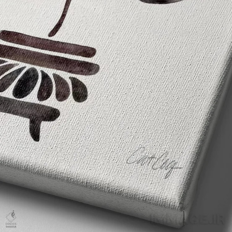 تابلو بونسای سبز اثر کت کوکیلت - نمای نزدیک بافت بوم