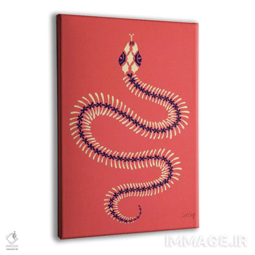 تابلو اسکلت مار طالبی رنگ اثر کت کوکیلت - نمای پرسپکتیو محصول