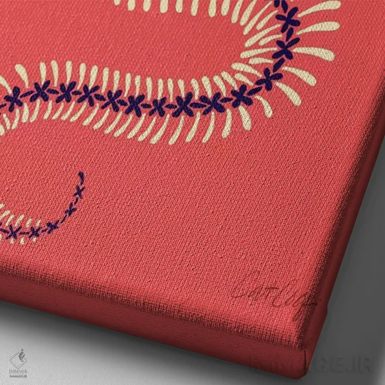 تابلو اسکلت مار طالبی رنگ اثر کت کوکیلت - نمای نزدیک بافت بوم