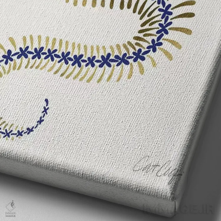 تابلو اسکلت مار طلایی و سرمهای اثر کت کوکیلت - نمای نزدیک بافت بوم