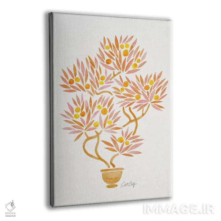 تابلو بونسای هلویی و نارنجی اثر کت کوکیلت - نمای پرسپکتیو محصول