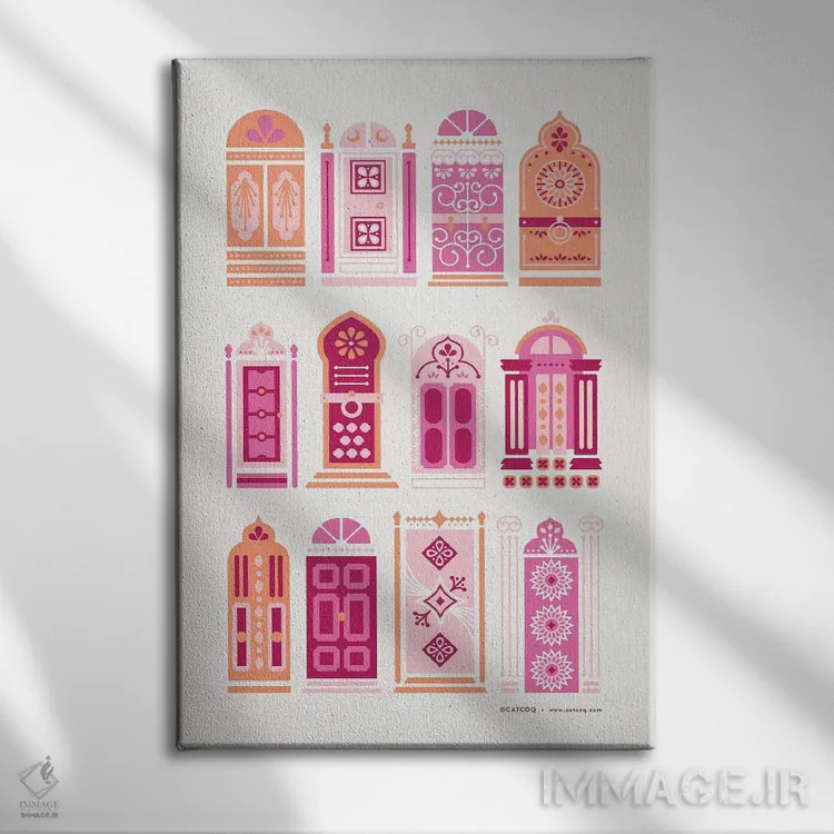تابلو دربهای هلویی اثر کت کوکیلت - نمای روبهرو روی دیوار