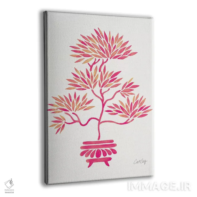 تابلو بونسای صورتی اثر کت کوکیلت - نمای پرسپکتیو محصول