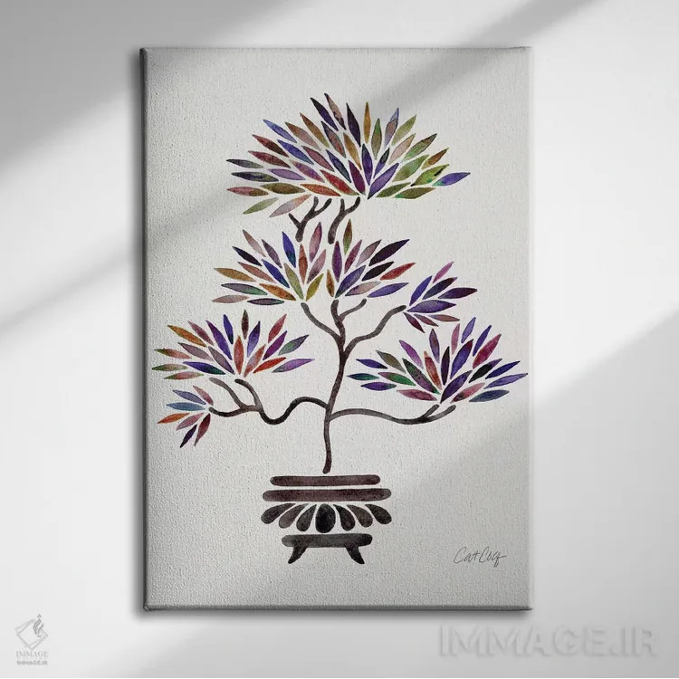 تابلو بونسای کلاسیک (وینتیج) اثر کت کوکیلت - نمای روبهرو روی دیوار