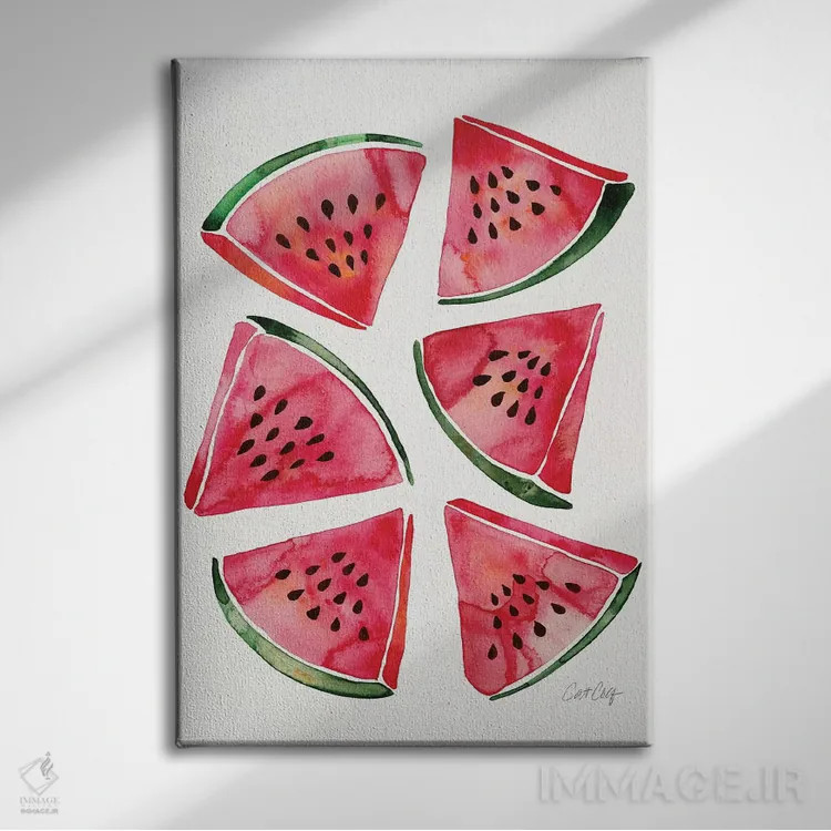 تابلو هندوانه اثر کت کوکیلت - نمای روبهرو روی دیوار