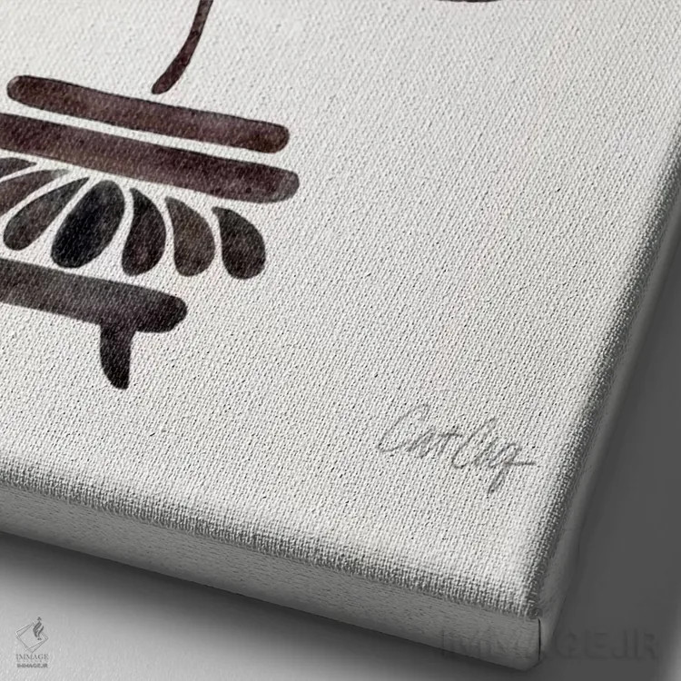 تابلو بونسای کلاسیک (وینتیج) اثر کت کوکیلت - نمای نزدیک بافت بوم