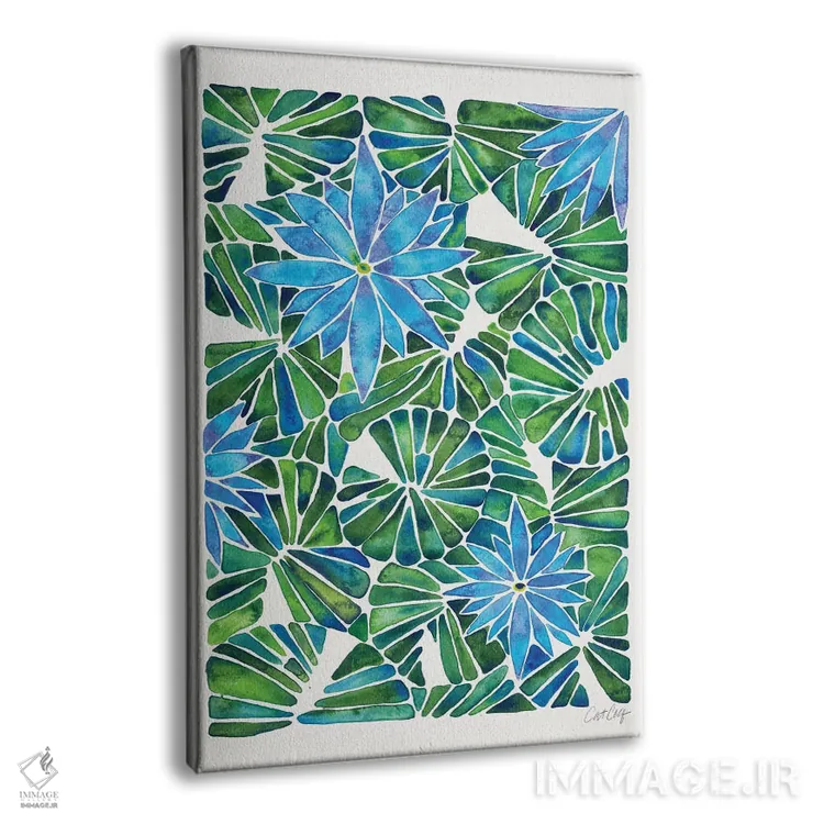 تابلو آبی سبز اثر کت کوکیلت - نمای پرسپکتیو محصول