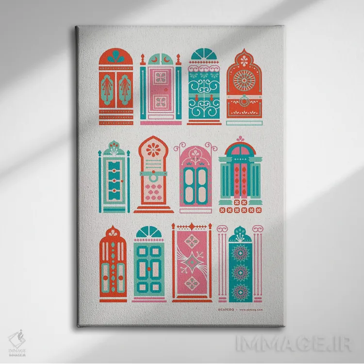 تابلو درهای هندوانهای اثر کت کوکیلت - نمای روبهرو روی دیوار