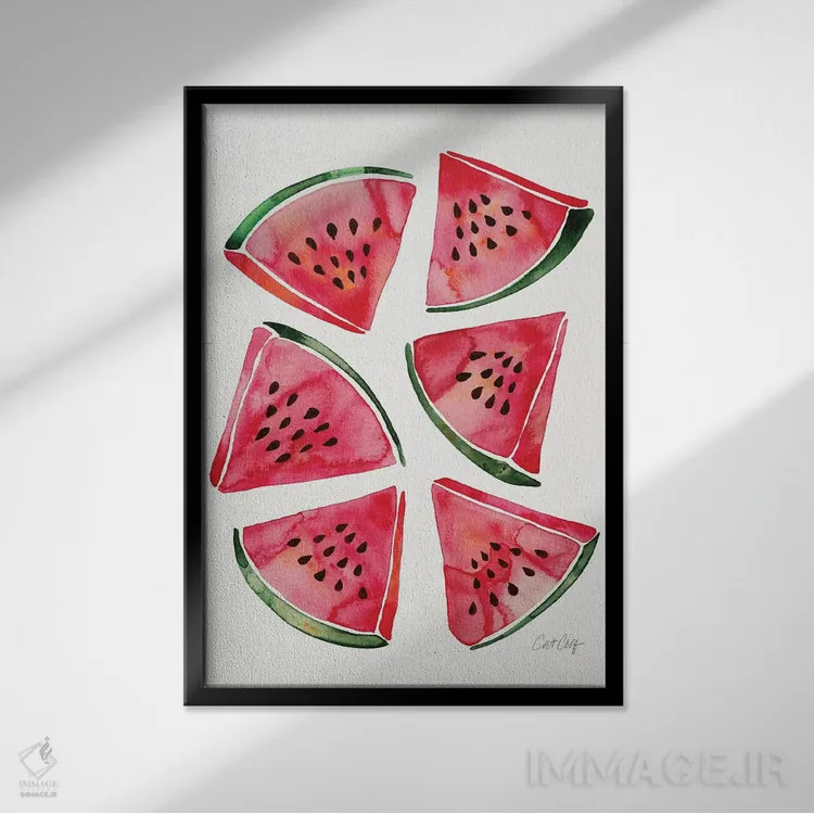 تابلو هندوانه اثر کت کوکیلت - نمای قابدار مشکی