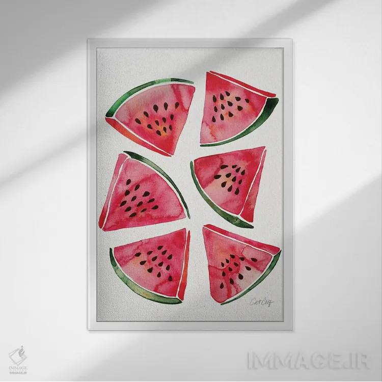 تابلو هندوانه اثر کت کوکیلت - نمای قابدار سفید