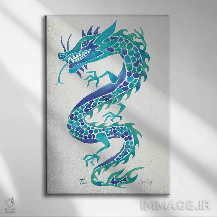 تابلو آبیها (طیف رنگ) اثر کت کوکیلت - نمای روبهرو روی دیوار