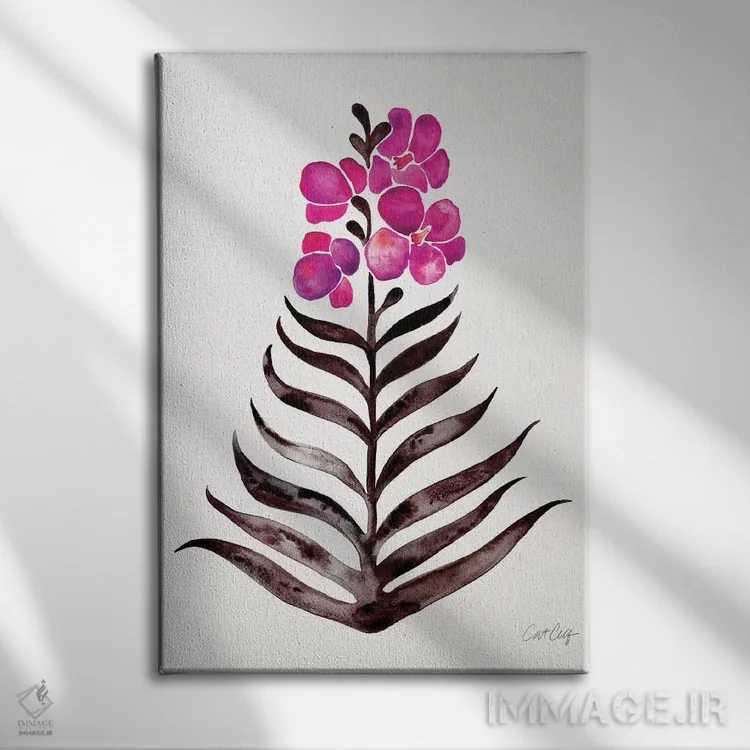 تابلو مشکی سرخابی اثر کت کوکیلت - نمای روبهرو روی دیوار