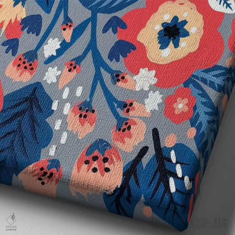 تابلو مرجان دنیم (پارچه جین) اثر کت کوکیلت - نمای نزدیک بافت بوم