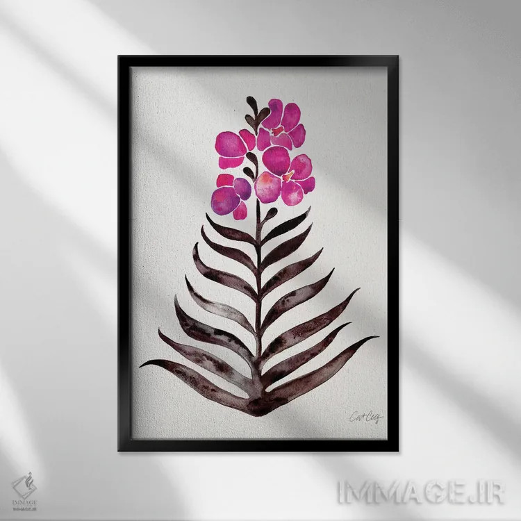 تابلو مشکی سرخابی اثر کت کوکیلت - نمای قابدار مشکی