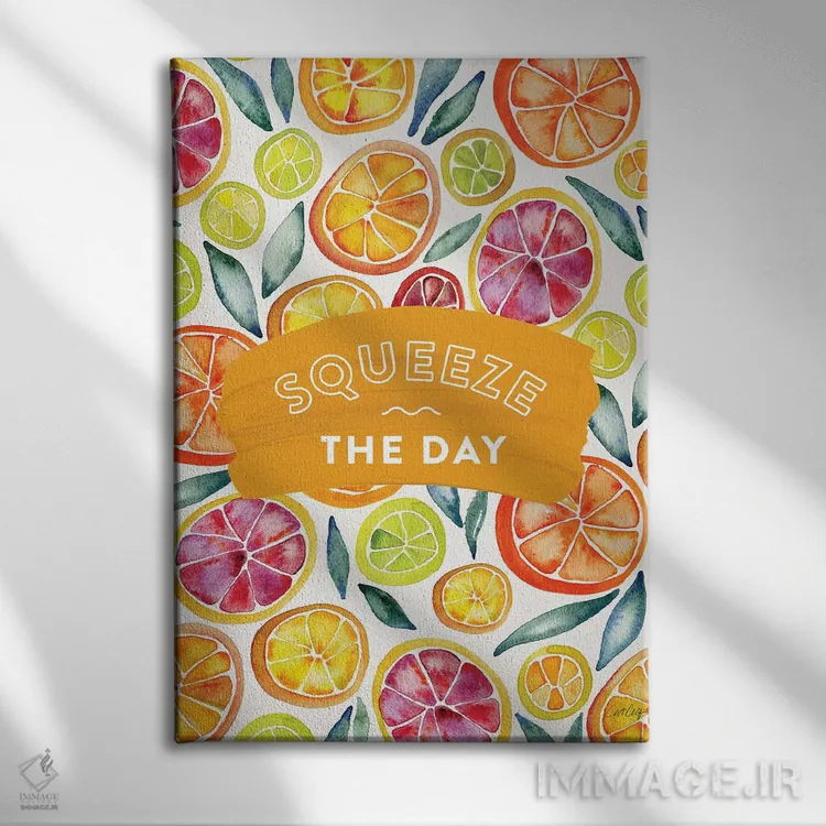 تابلو چند رنگ-روز را بچلان (بهره بگیر) اثر کت کوکیلت - نمای روبهرو روی دیوار