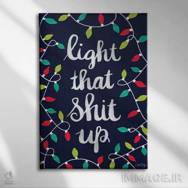 تابلو چند رنگ بر سرمهای اثر کت کوکیلت - نمای روبهرو روی دیوار