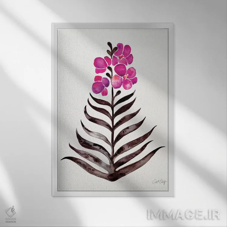 تابلو مشکی سرخابی اثر کت کوکیلت - نمای قابدار سفید