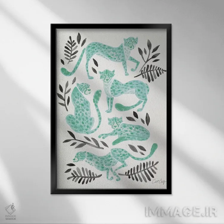 تابلو مشکی نعناعی اثر کت کوکیلت - نمای قابدار مشکی