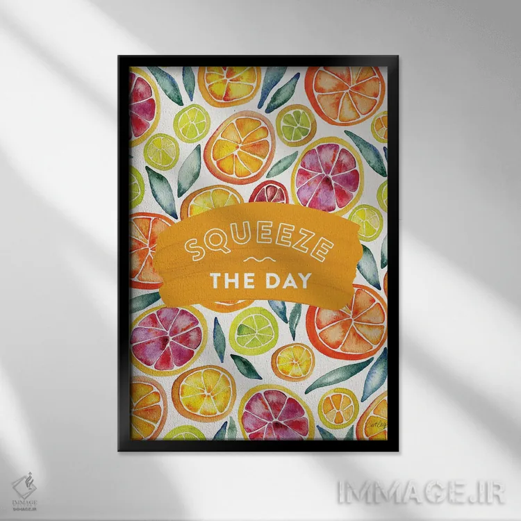 تابلو چند رنگ-روز را بچلان (بهره بگیر) اثر کت کوکیلت - نمای قابدار مشکی