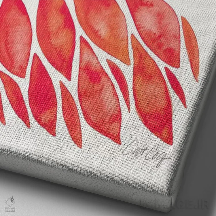 تابلو صورتی اثر کت کوکیلت - نمای نزدیک بافت بوم