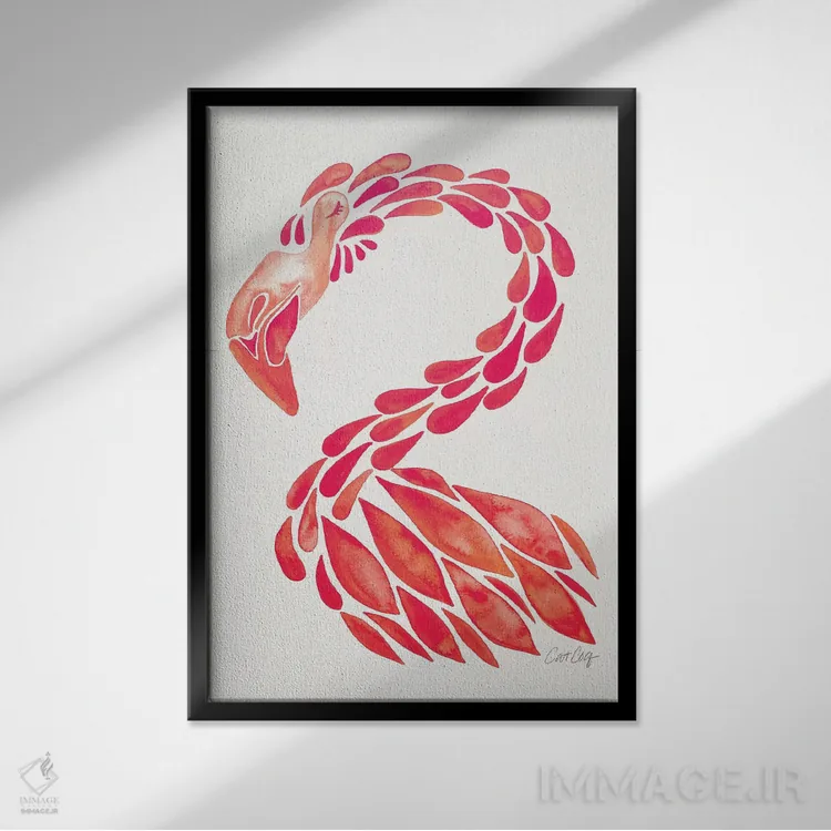 تابلو صورتی اثر کت کوکیلت - نمای قابدار مشکی