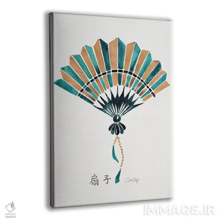 تابلو طلایی سبز دودی اثر کت کوکیلت - نمای پرسپکتیو محصول