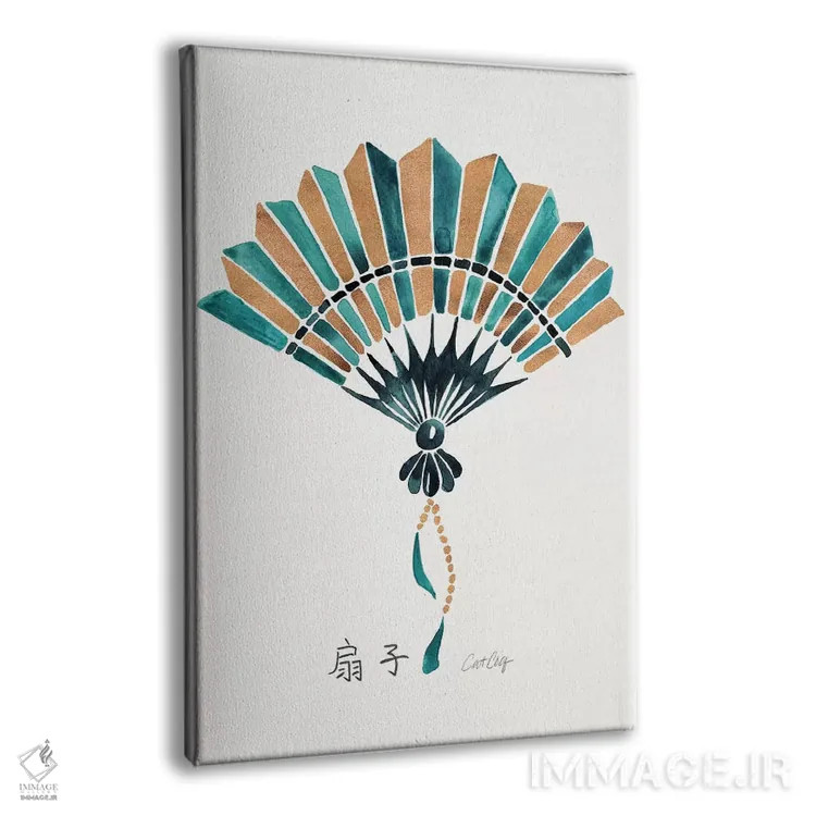 تابلو طلایی سبز دودی اثر کت کوکیلت - نمای پرسپکتیو محصول